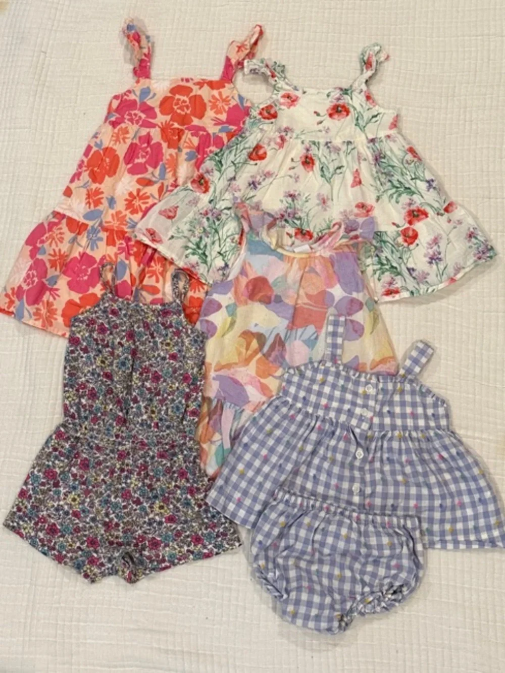 GAP Baby Floral Print Bottoms in White, Purple, Orange